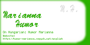 marianna humor business card